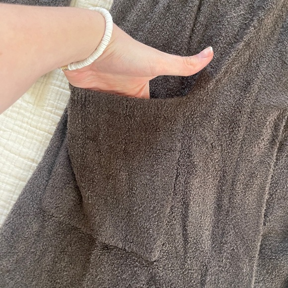 Barefoot Dreams Cozy Chic Lite Hooded Cardigan charcoal grey size medium - Picture 3 of 9